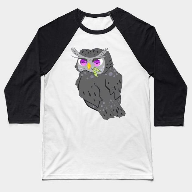 The little cute black owl- for Men or Women Kids Boys Girls love owl Baseball T-Shirt by littlepiya